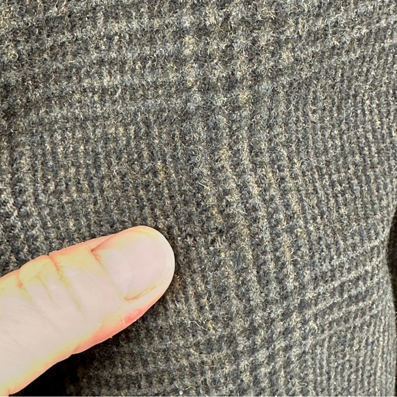 Men's Vintage Gray‎ Glen Plaid Overcoat Wool Coat 42L - Picture 11 of 15